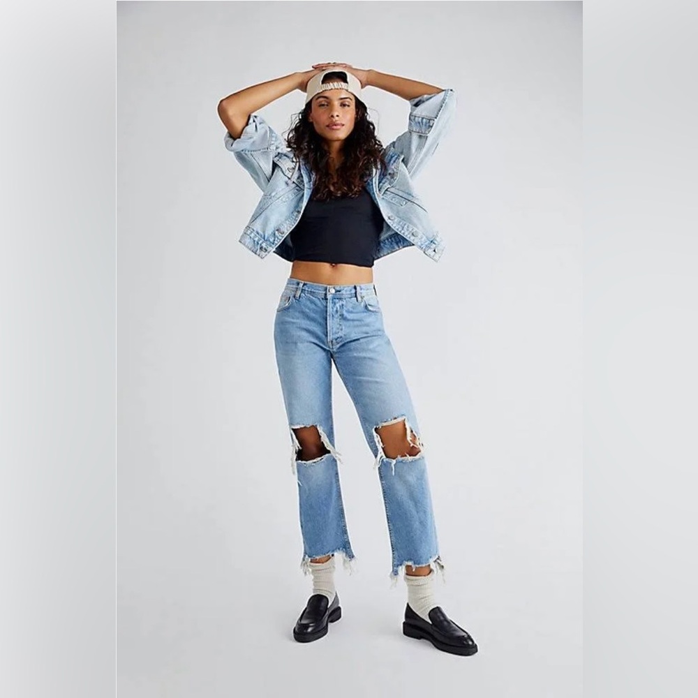 NWT Free People Maggie Mid-Rise Straight Jeans
